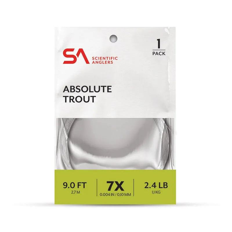 Scientific Anglers Absolute Trout Tapered Leader - 9 Ft. Black 9FT