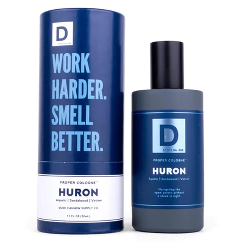 Duke Cannon Supply Co. Aquatic & Warm Woods Huron Men‘s Proper Cologne - 1.7 fl oz
