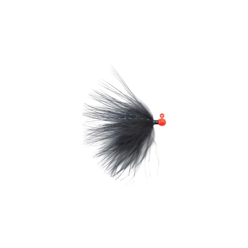 Voodoo Custom Tackle Marabou Jig Orange Black 1/32oz