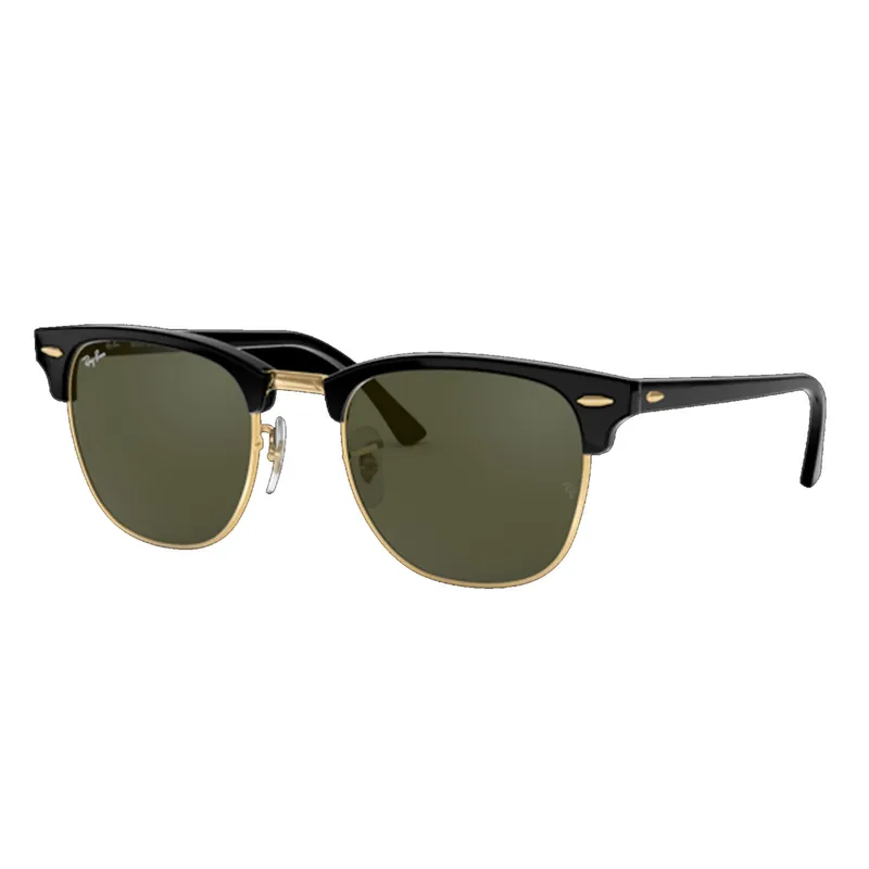 Ray-Ban Clubmaster Black /Gold Frame Green Lens Polarized Standard