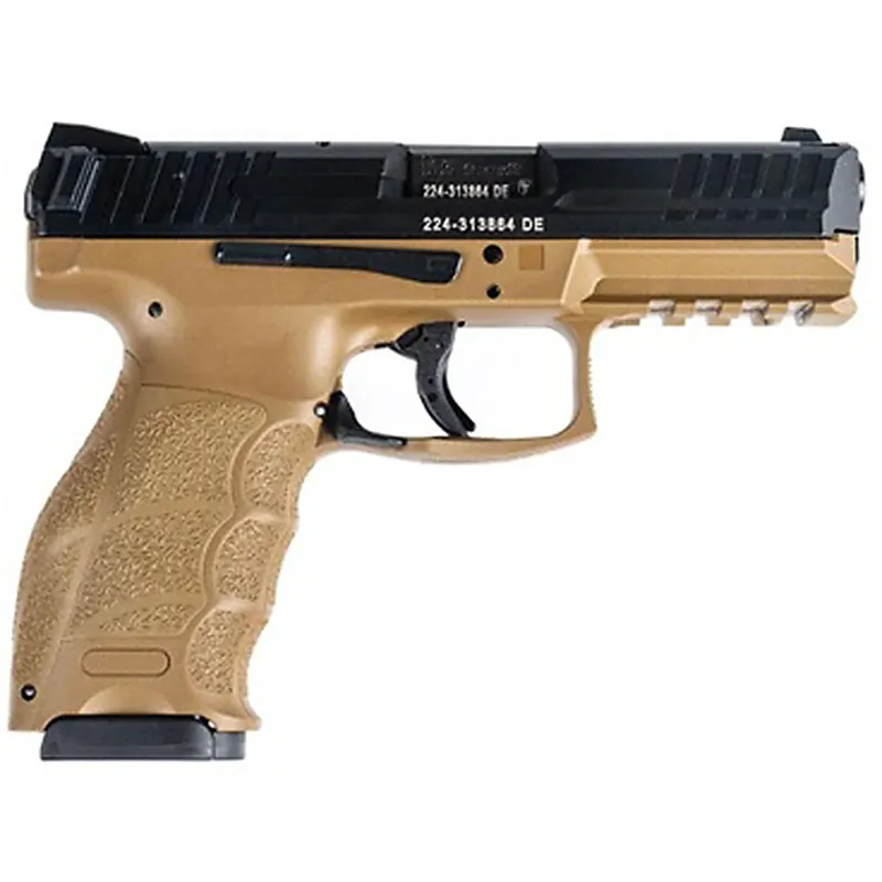 HK VP9 9mm, 4" Barrel, 3-Dot Contrast Sights, Black/FDE, 17rd