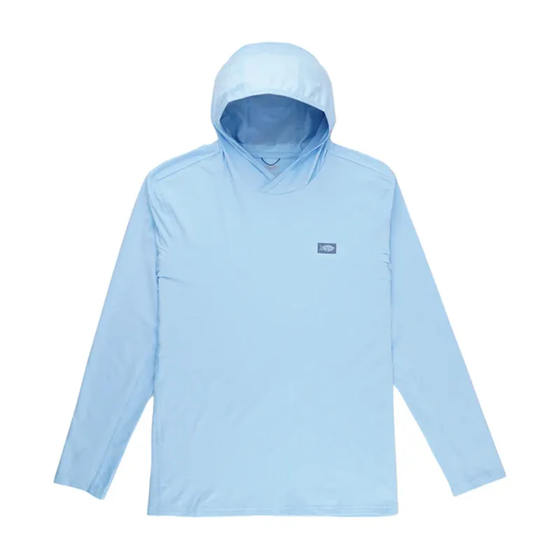 Aftco Air-O Mesh Hooded Fishing Shirt Airy Blue Heather 2X
