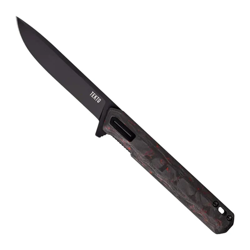 Tekto F2 Bravo Folding Forged Ember Carbon Fiber Black D2 Steel 3.1"