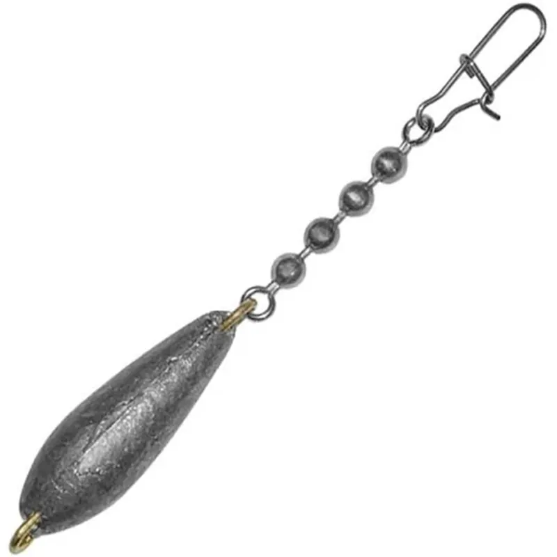 Bullet Weights Trolling Sinkers with Chain and Snap Black 2