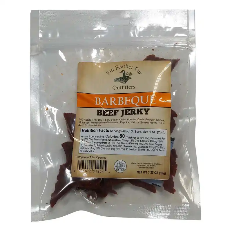 Fin Feather Fur Outfitters BBQ Beef Jerky 3.25 Oz
