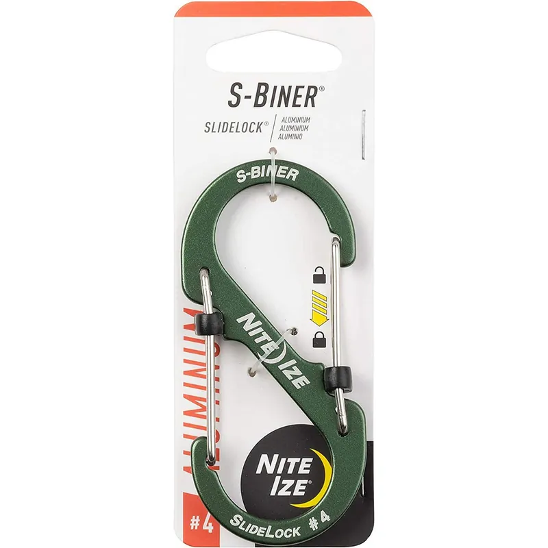 Nite Ize LSBA4-08-R6 S-Biner SlideLock Dual Locking Carabiner, Size 4, Olive