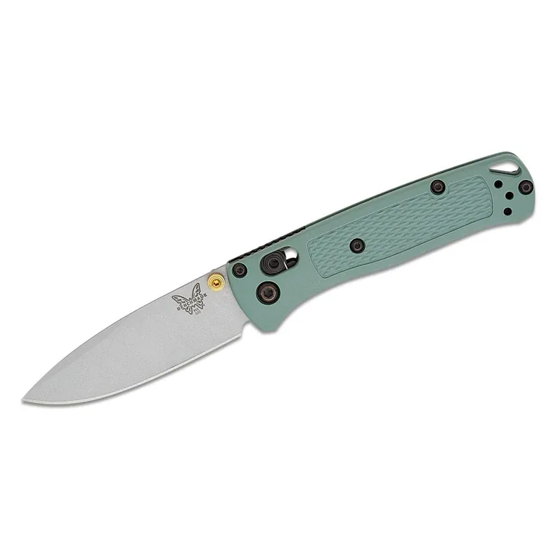 Benchmade Seasonal Mini Bugout AXIS Folding 2.82" S30V Crushed Silver Cerakote Plain Sage Green