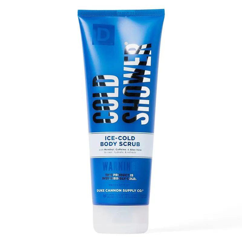 Duke Cannon Supply Co. Cold Shower Ice-Cold Body Scrub 8 Fl. Oz. for Men, Alcohol-Free Paraben-Free