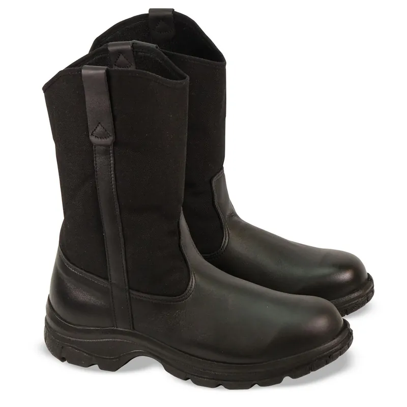 Thorogood Mens Soft Streets 10" Safety Toe Wellington Black Boots 804-6111