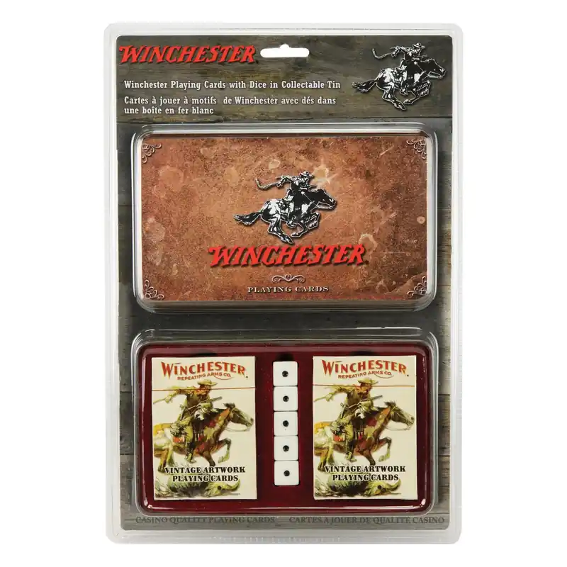 Rivers Edge Playing Cards And Dice In Tin -Winchester