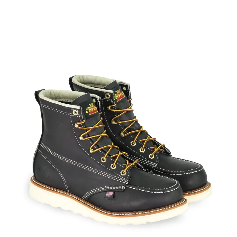 Thorogood Mens American Heritage 6" Black Safety Toe MOC Toe MWB 804-6201