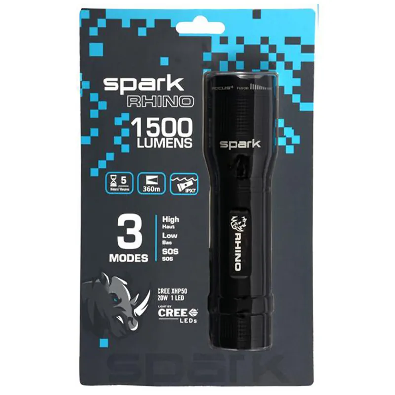 Rhino Spark 1500 Lumens Flashlight Black