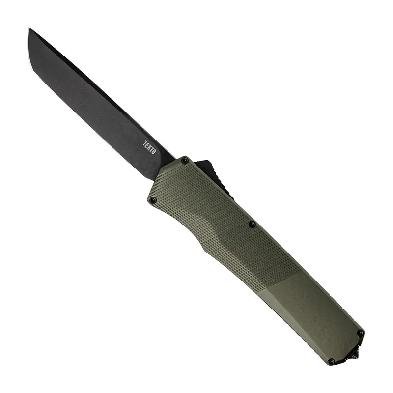 Tekto A5 SPRY Series Switchblade OD Green Grip Black Tanto Blade 3.5"