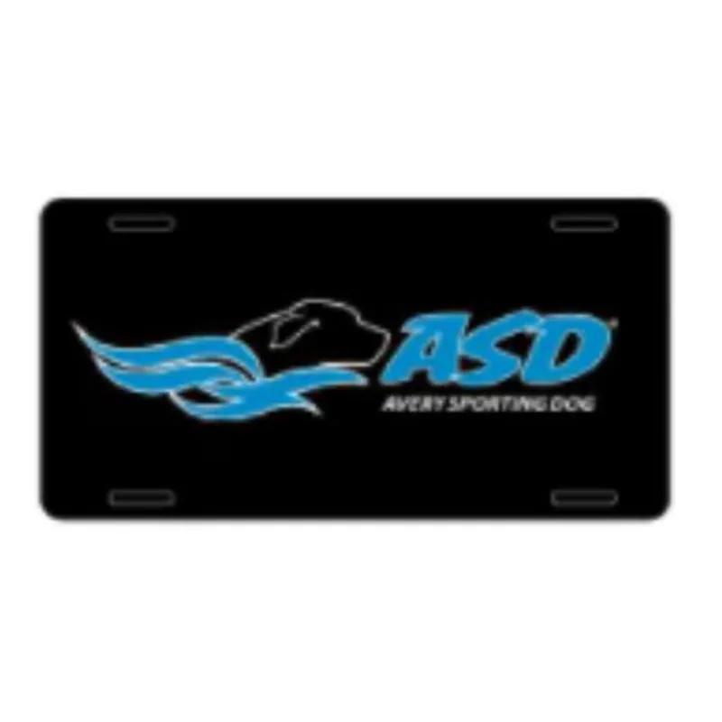 Aluminum License Plate ASD Black License plate