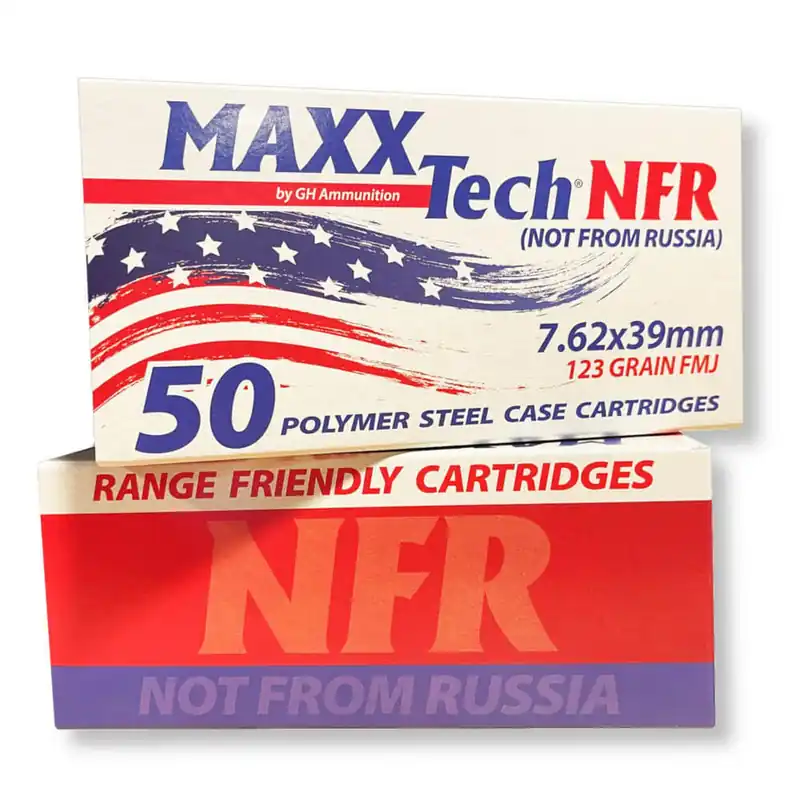 Maxxtech 7.62x39mm NFR 123 Grain Steel Case Full Metal Jacket 50 Rounds