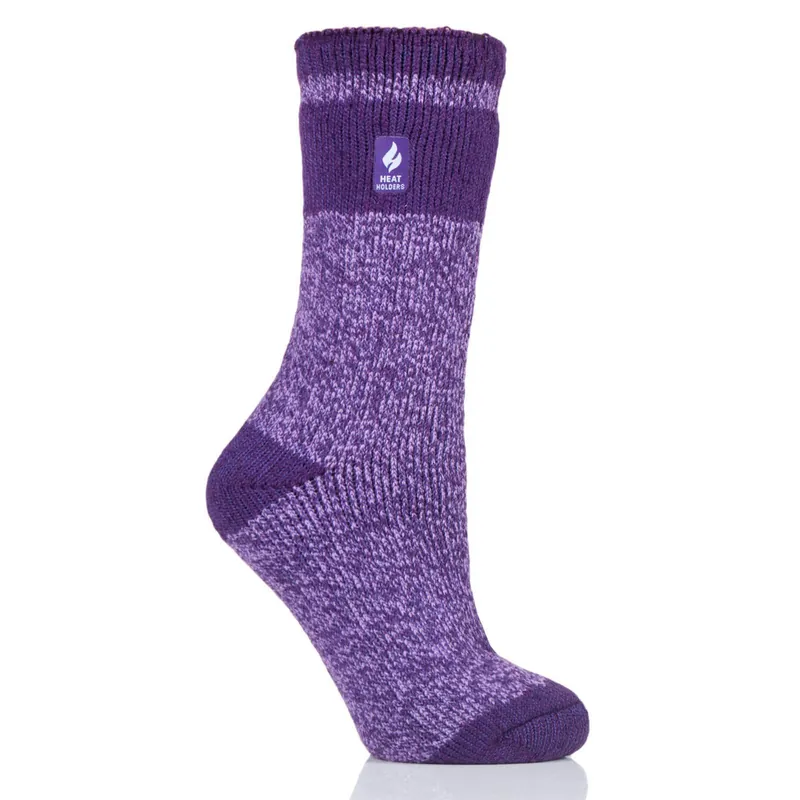 Heat Holders Women‘s Snowdrop Block Twist Socks Purple
