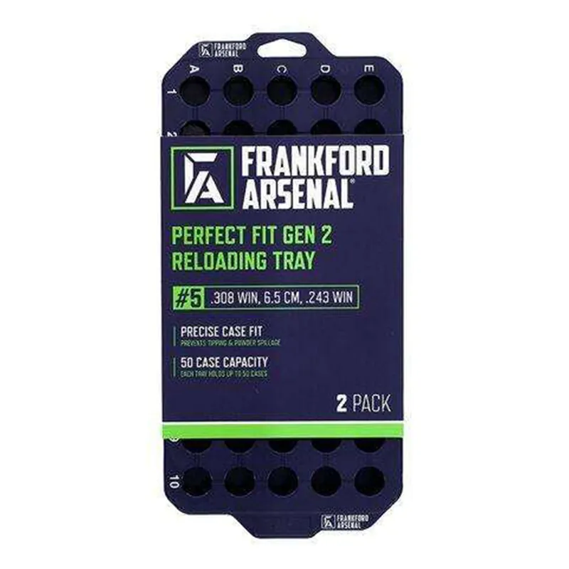 Frankford Perfect Fit Gen2 Reloading Tray 5 308 Win 6.5 CM 243 Win 2 Pk