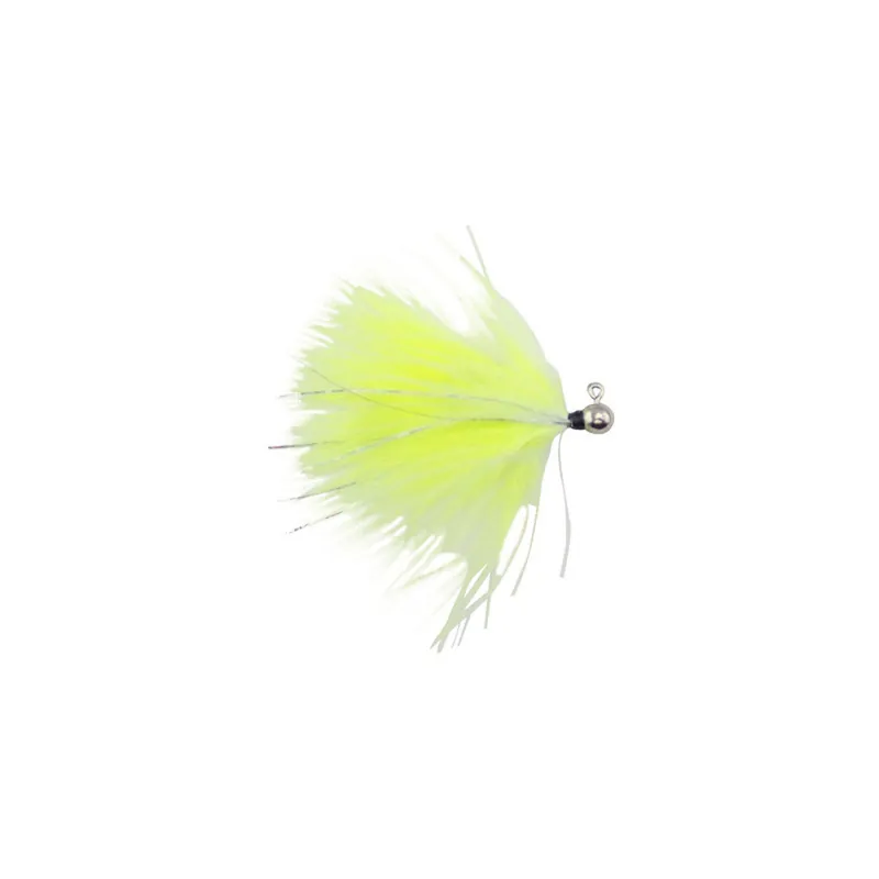 Voodoo Custom Tackle Marabou Jig Nickel Chartreuse White 1/64oz