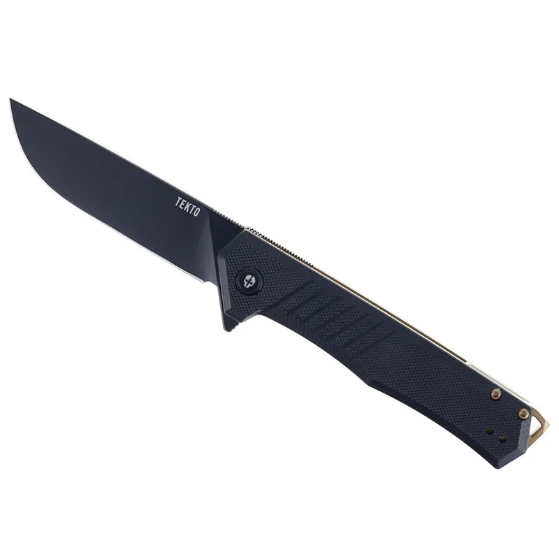 Tekto F1 Alpha Folding Black/Bronze G10/Carbon Fiber D2 Plain Black Blade 7.78"