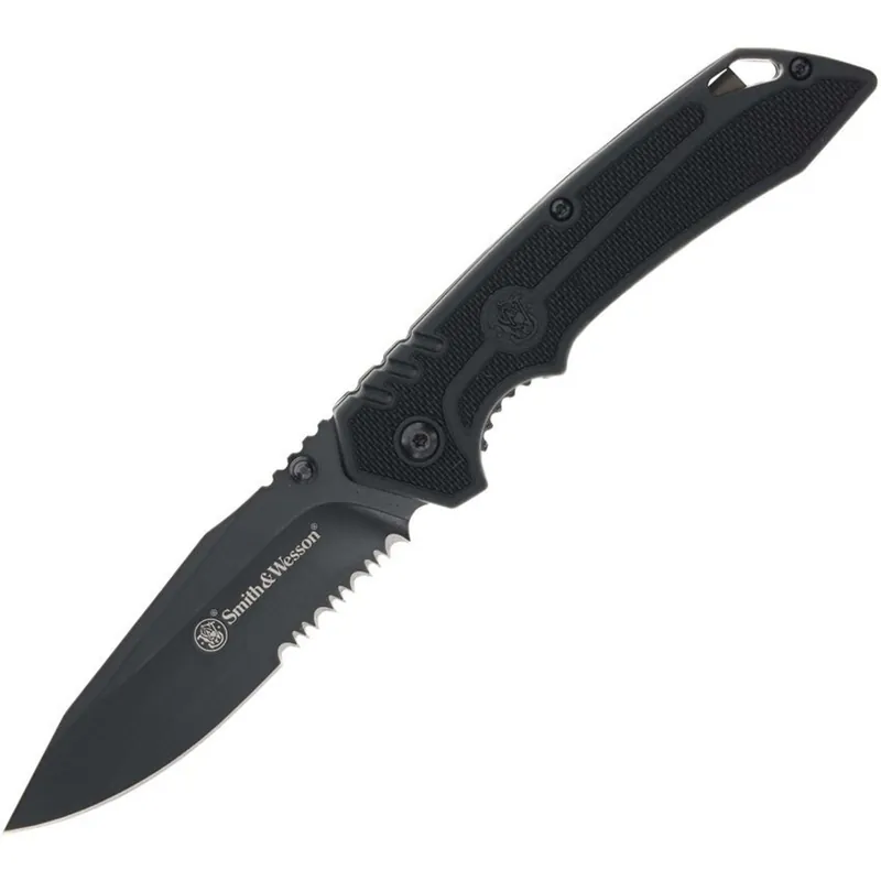 Smith & Wesson Special Ops Part Serrated folidng 3.5" Black Linerlock