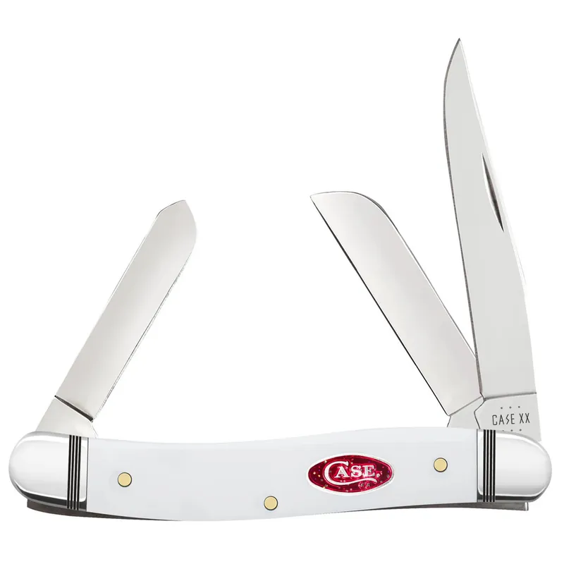 Case XX White Smooth Synthetic Red SparXX Medium Stockman Folding with Cigar Box