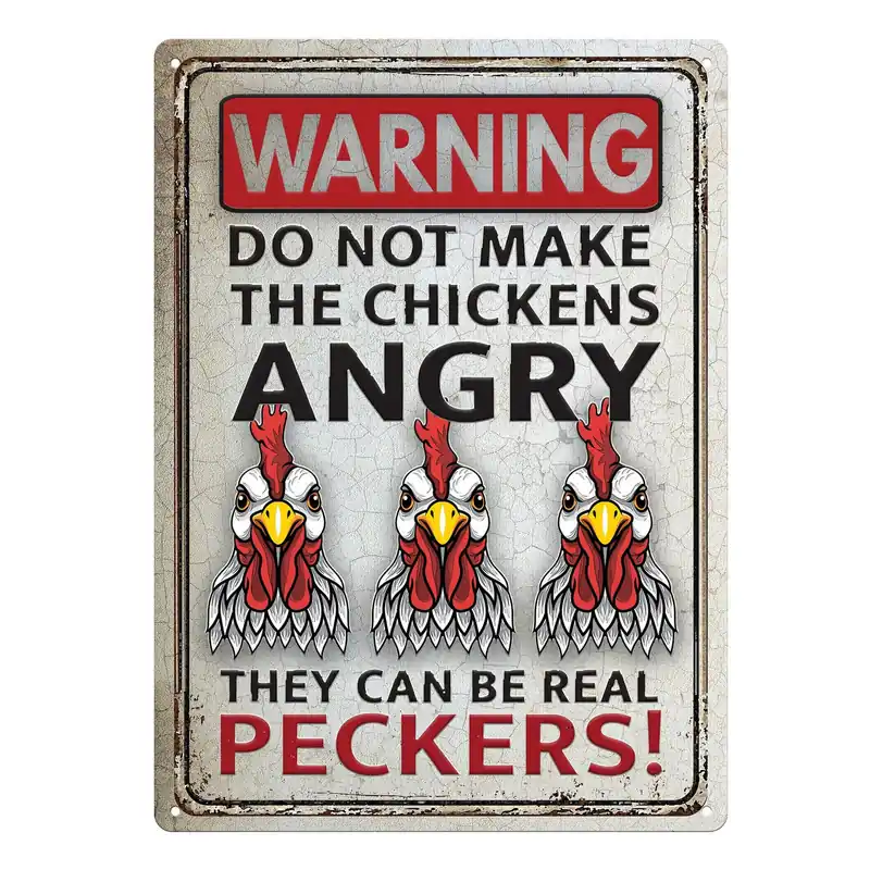 Rivers Edge TIN 12" X 17" DO NOT MAKE CHICKENS ANGRY