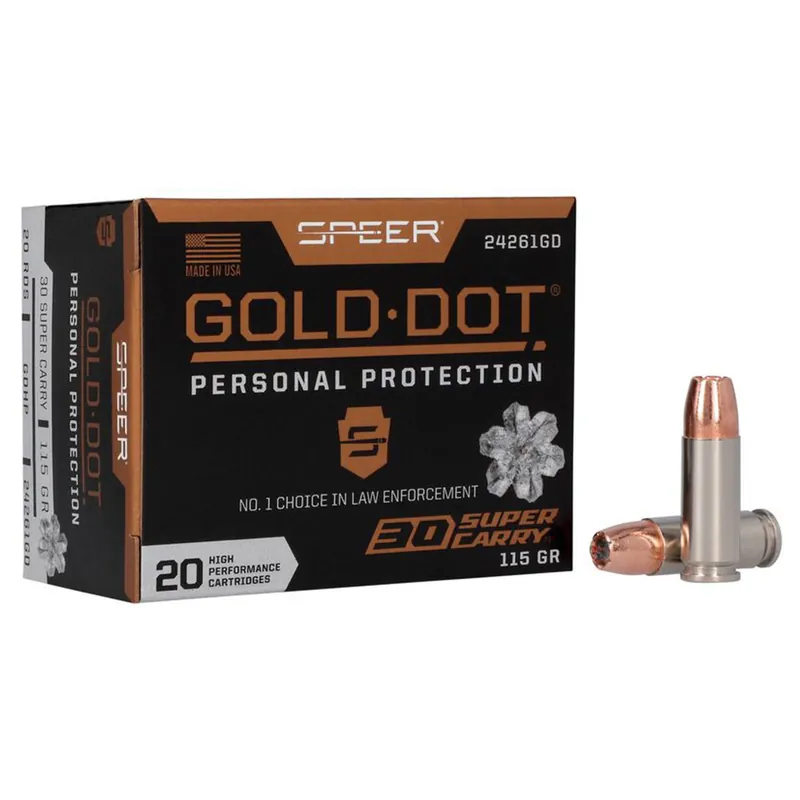 Federal Gold Dot Handgun Personal Protection 30 Super Carry 115 Grain 20 Rounds