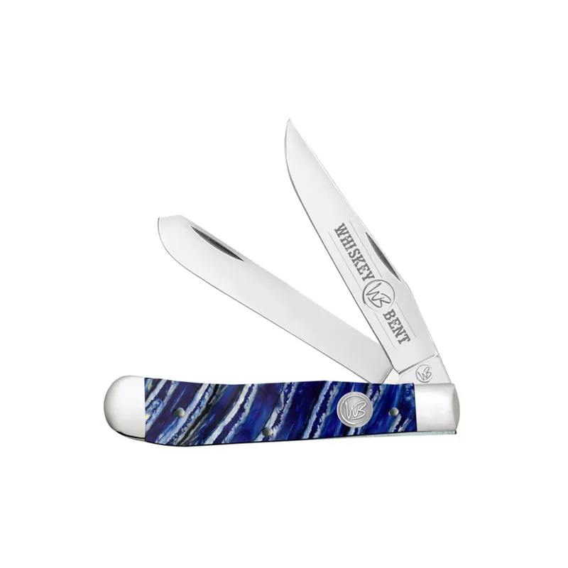 Whiskey Bent Blue Mammoth Trapper Knife w/2 Blades WB11-07