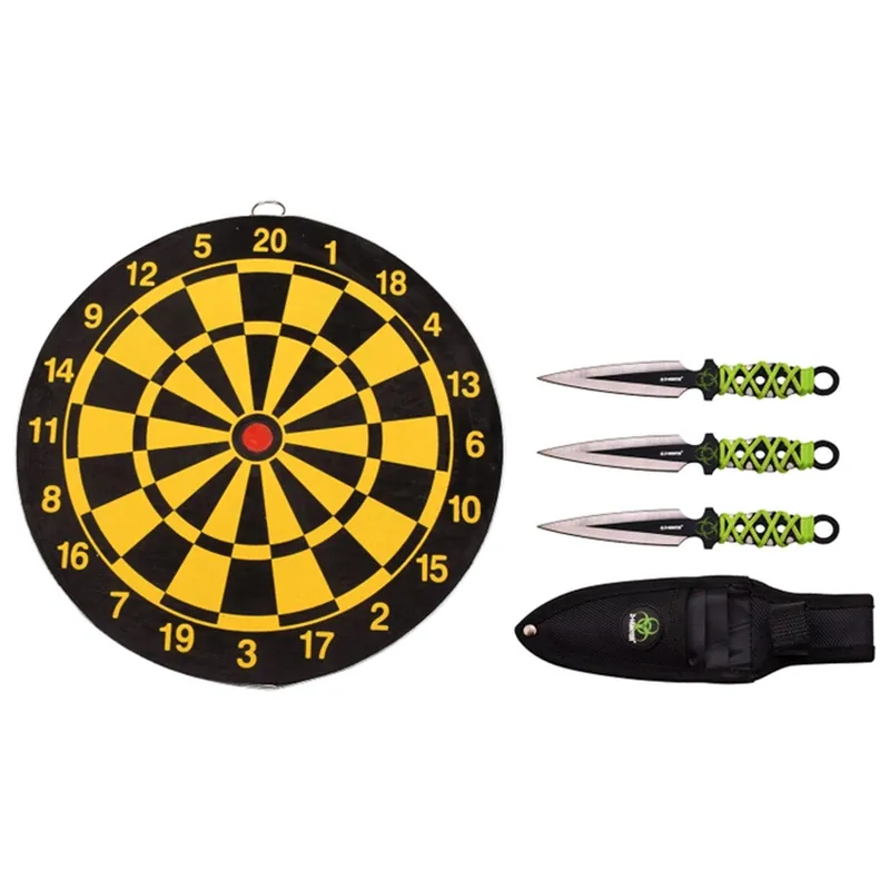 Master Cutlery Throwing Knives - Set of 3 with Target Board