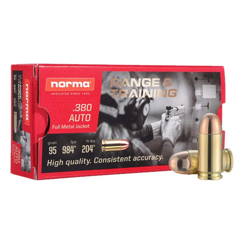 Norma .380 ACP 95 Grain FMJ 50 Rounds