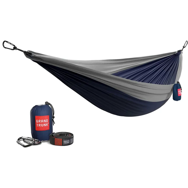 Grand Trunk Double Hammock W Strap Navy/Silver
