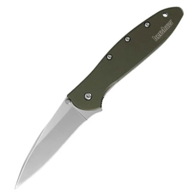Kershw Leek Folding Assisted Open Knife 3" Olive Anodized