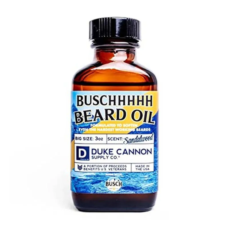 Duke Cannon Supply Co. Busch Beard Oil, 3oz, Sandalwood Scent Softening, Conditioning