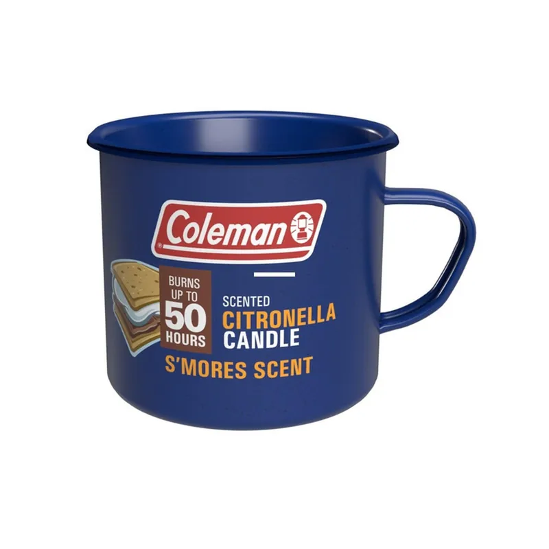 Coleman 77221 Retro Logging Tin Mug - Scented Citronella Candle, Smores