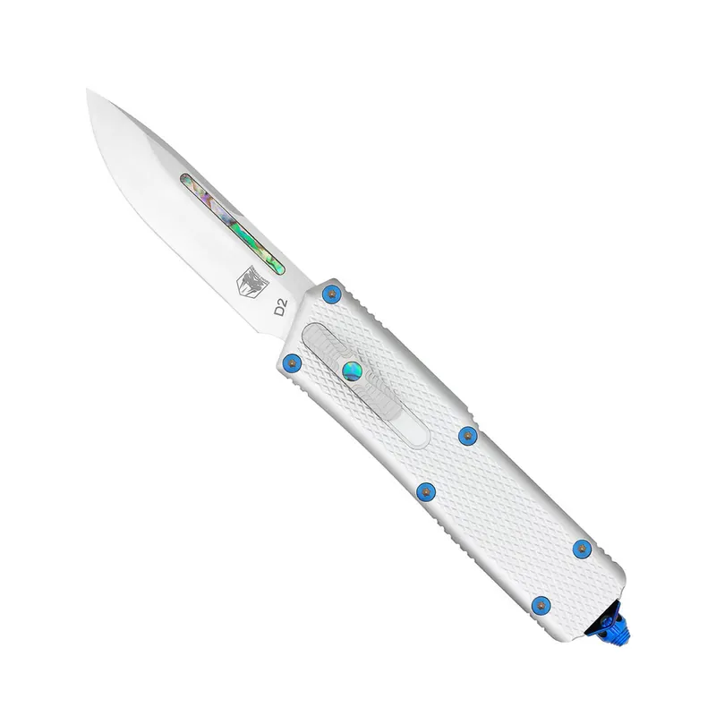 CobraTec Knives Abalone Automatic Knife 3.25" Silver
