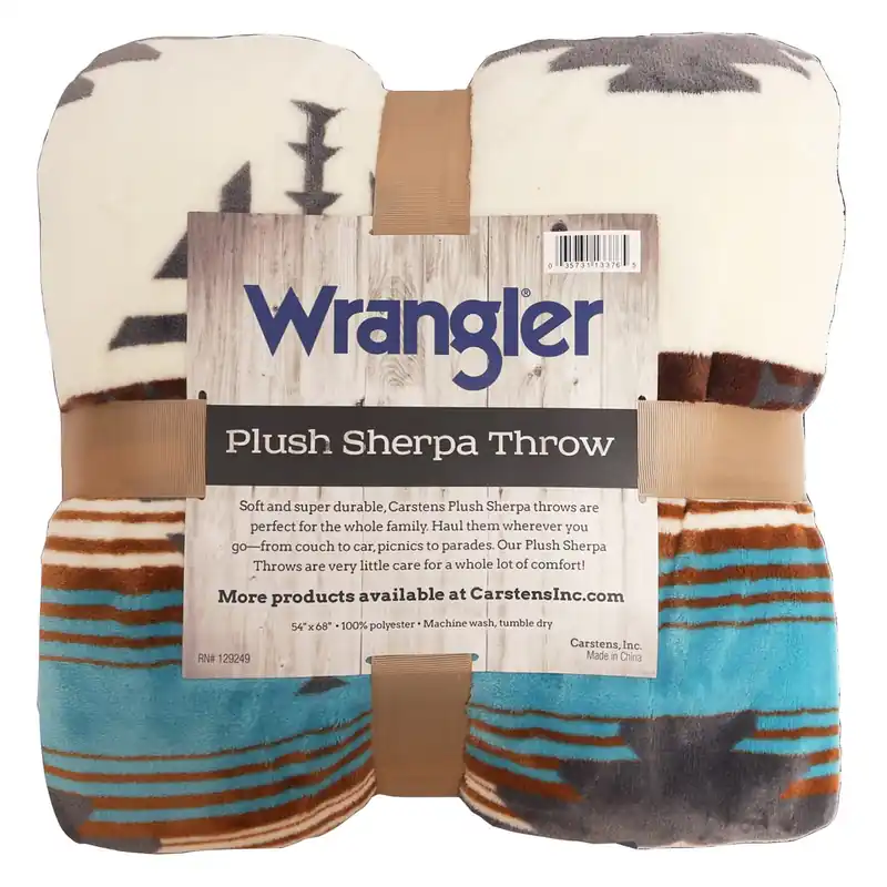 Carstens Wrangler Lone Mountain Plush Sherpa Throw Blanket