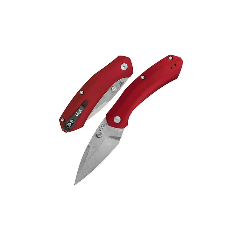 Westline Red Anodized Aluminum Edc Folding Knife Modified Drop Point