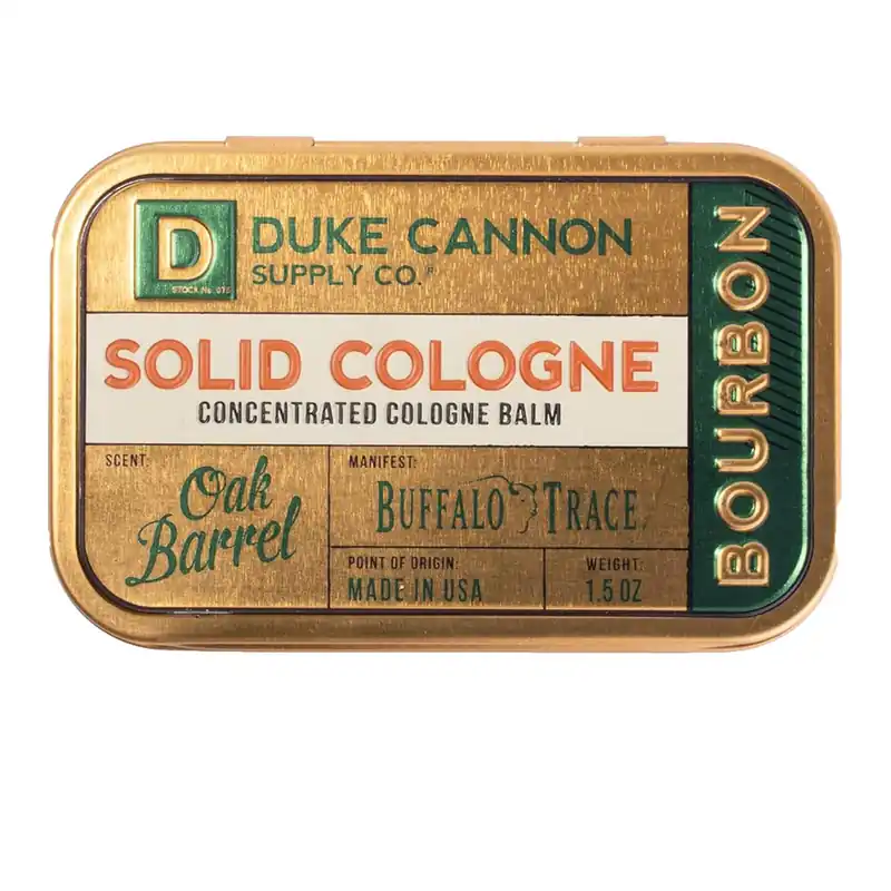 Duke Cannon Supply Co. Solid Cologne Bourbon - Charred Oak Barrel - Men‘s Concentrated Balm 1.5 oz.