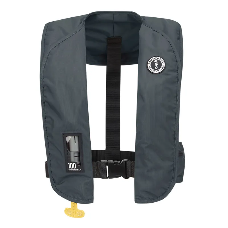 Mustang MIT 100 Convertible Inflatable PFD Personal Flotation Device Admiral Grey