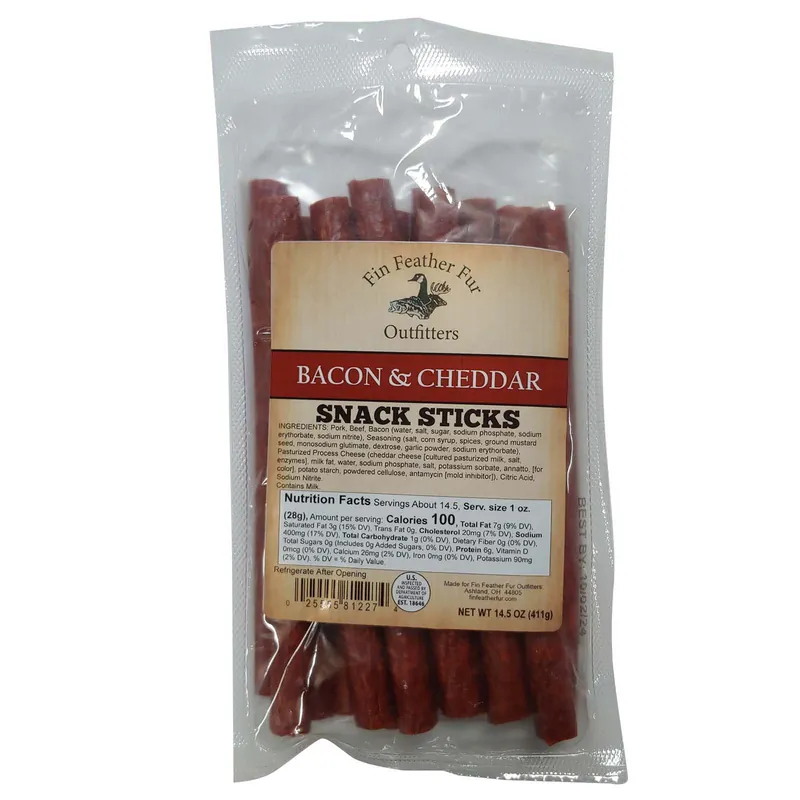 Fin Feather Fur Outfitters Bacon/Cheddar Snack Sticks 14.5 Oz