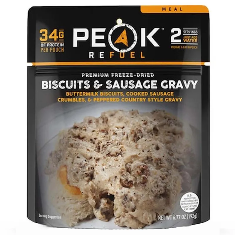 Peak Refuel Biscuits & Sausage Gravy Freeze Dried Food 6.77 oz