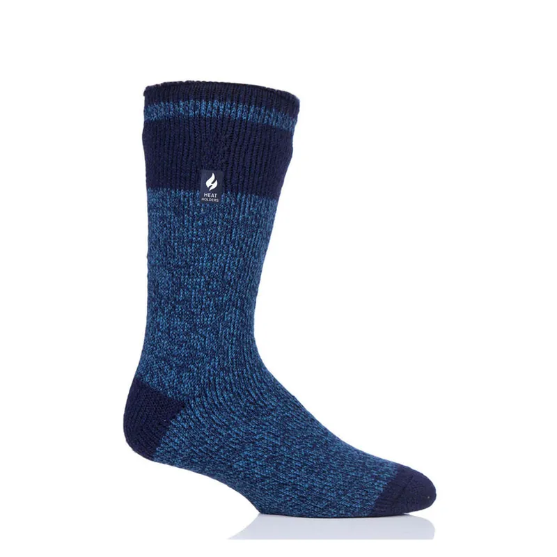 Heat Holders Men‘s Rook Block Twist Crew Socks Navy/Denim