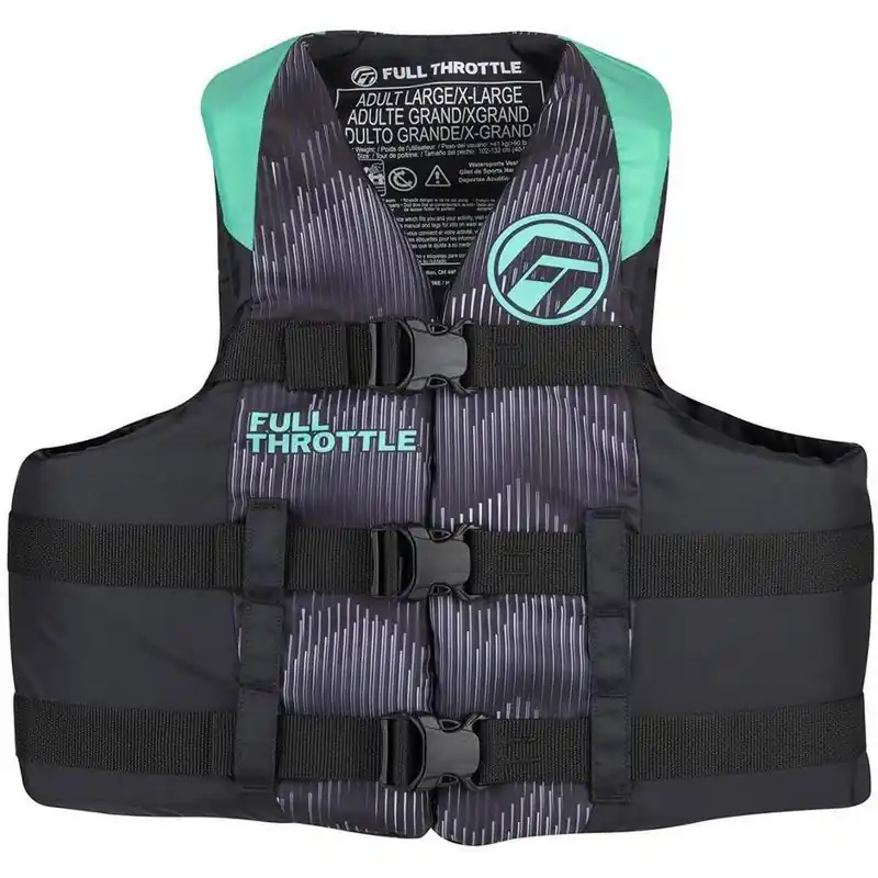 FULL THROTTLE ADULT NYLON LIFE JACKET AQUA - 2xL/4xL