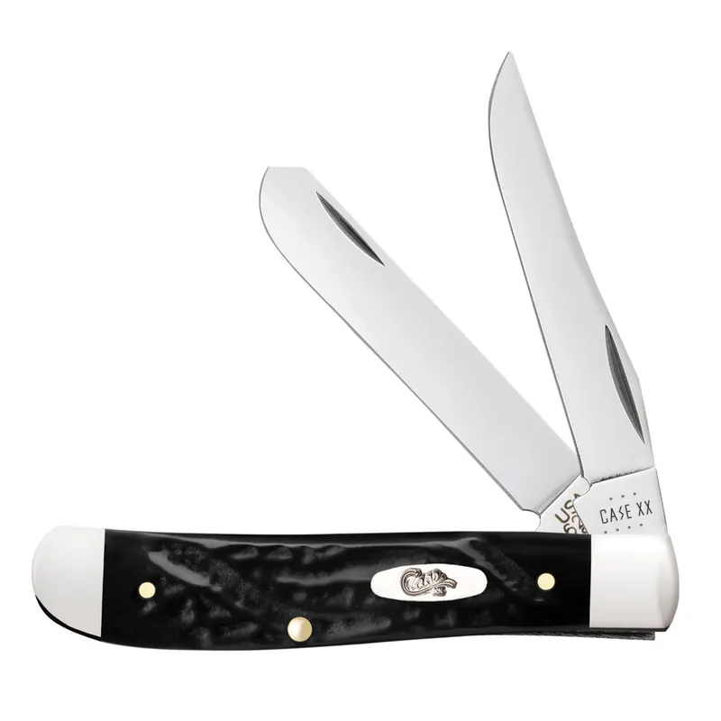 Case Rough Black Jigged Synthetic Mini Trapper Folding