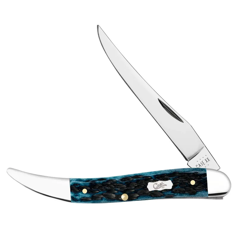 Case XX Medium Toothpick 51855 Pocket Worn Mediterranean Blue Bone Folding Pocket Knife