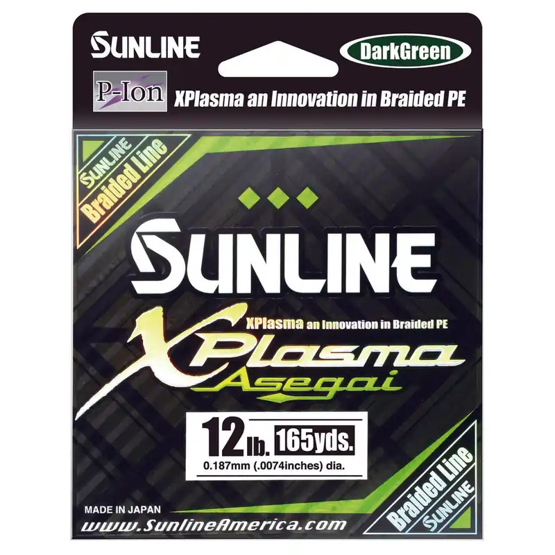 Sunline Xplasma Asegai Green Braided Line 165 Yards Green 12LB