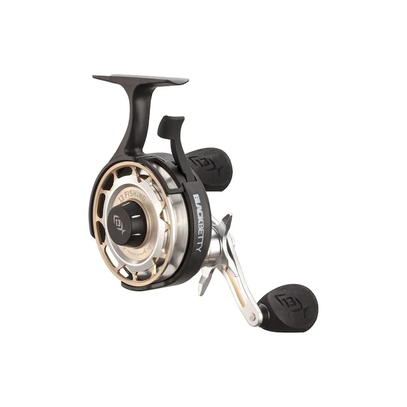 13 Fishing FreeFall Carbon Inline Ice Fishing Reel Black 2.5 1 RH