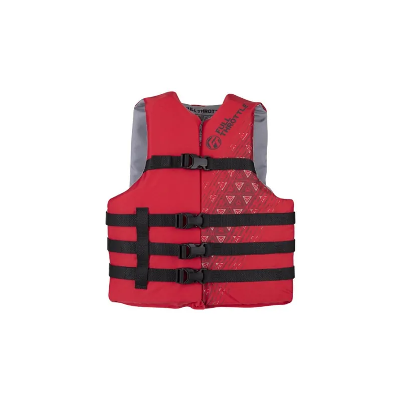 FULL THROTTLE ADULT NYLON LIFE JACKET RED/BLACK - 2xL/4xL