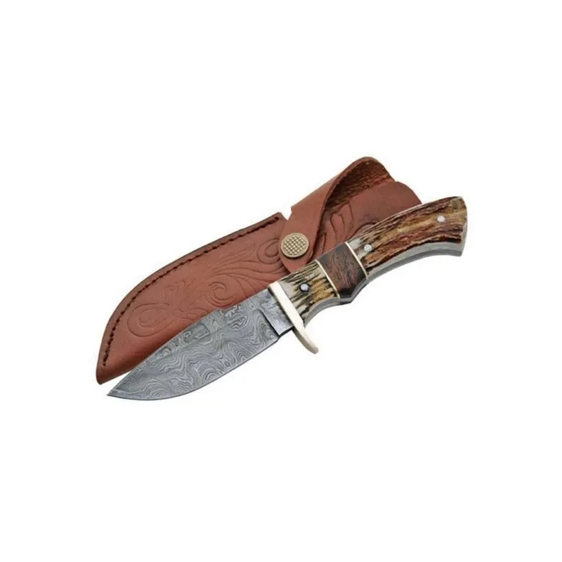 SZCO 9" Damacus Game Skinner Knife with Sheath SKU DM-1022