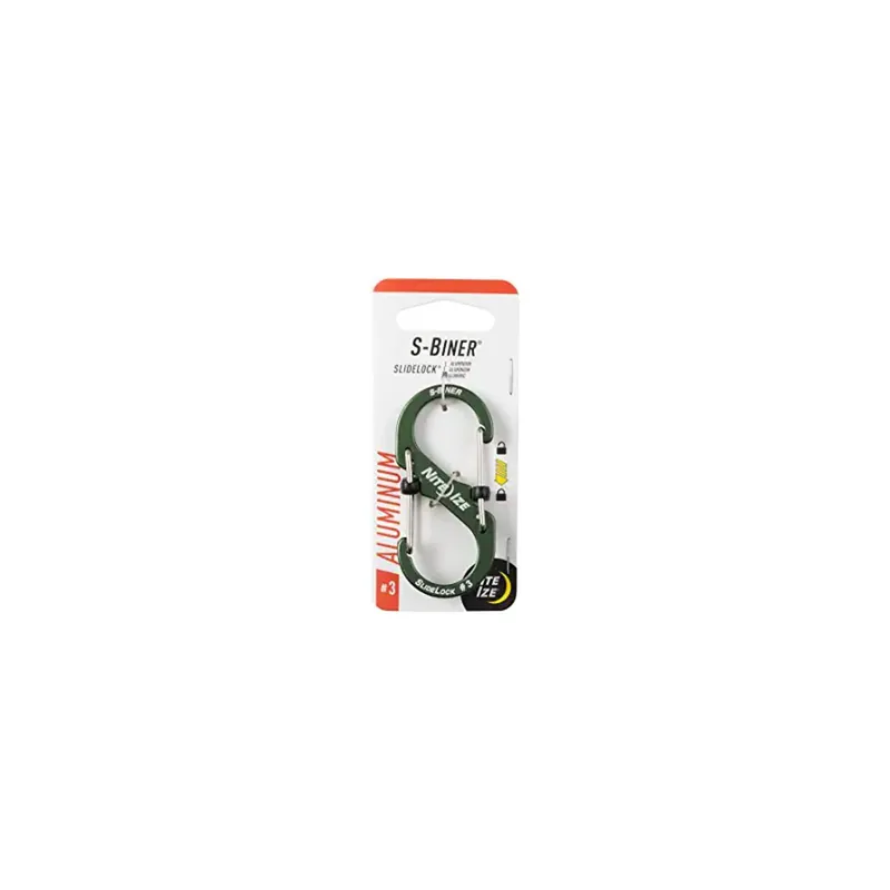 Nite Ize LSBA3-08-R6 S-Biner SlideLock Dual Locking Carabiner, Size 4, Olive